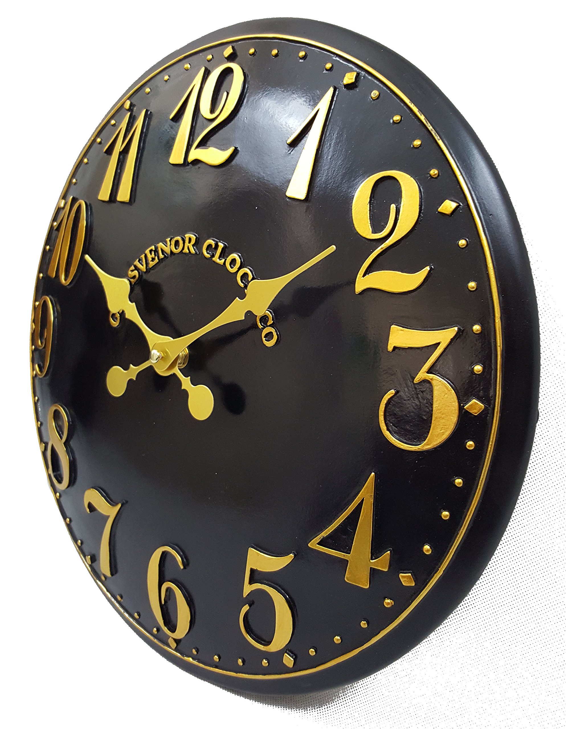 Outdoor indoor Black Garden Wall Clock Hand Painted church clock
